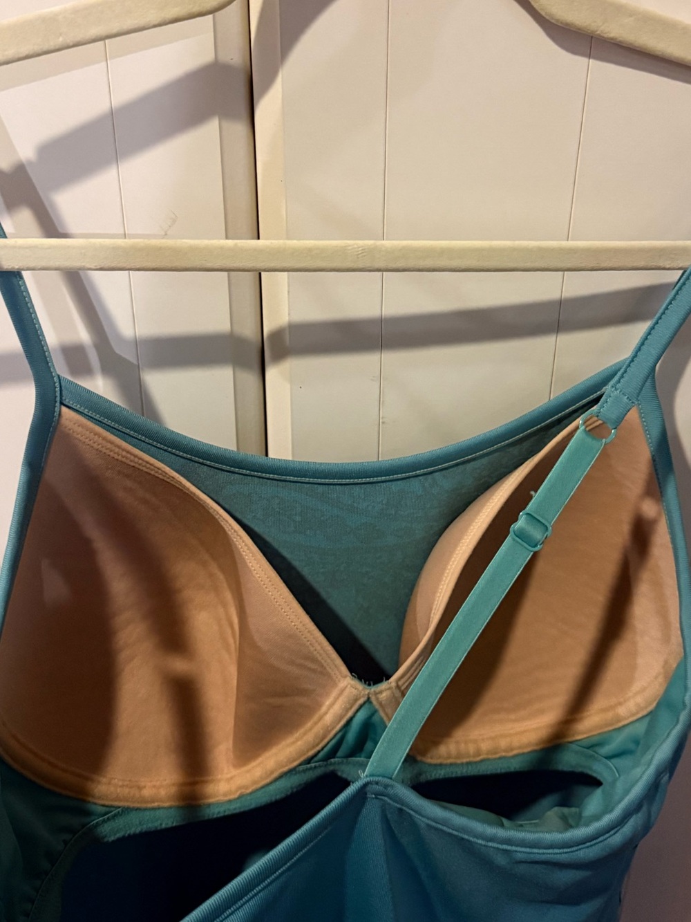 Athleta Y2K Vintage Style Teal Paisley Swim Cami Dress Built In Bra Boho Small - Picture 4 of 6